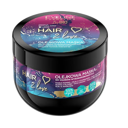 Eveline Hair 2 Love Olejkowa Maska do włosów wysokoporowatych 300ml