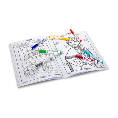 Crayola Kolorowanka dla dzieci z łamigłówkami i flamastrami Kraina Lodu 3+
