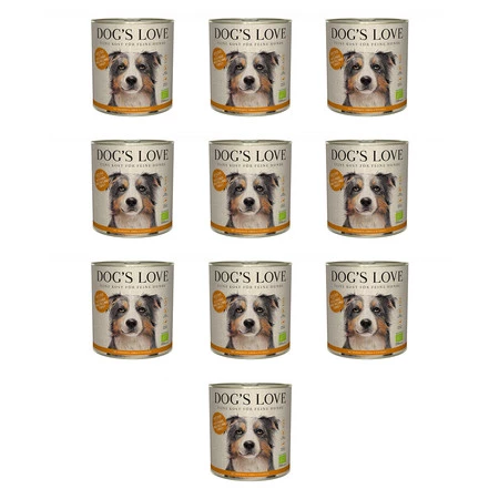 Zestaw 10x DOG'S LOVE BIO PUTE - ekologiczny indyk z amarantusem, dynią i pietruszką (800g)