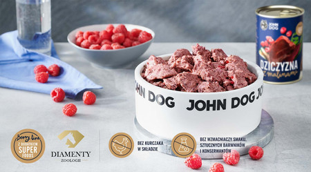 John Dog Berry Dorosły Dziczyzna Z Malinami -Karma Mokra dla Psa - 6 x 400g