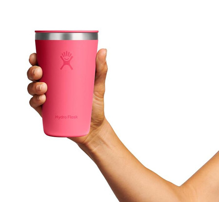 HF-Kubek 16 oz z pokrywą PRESS-IN, neonowy róż
