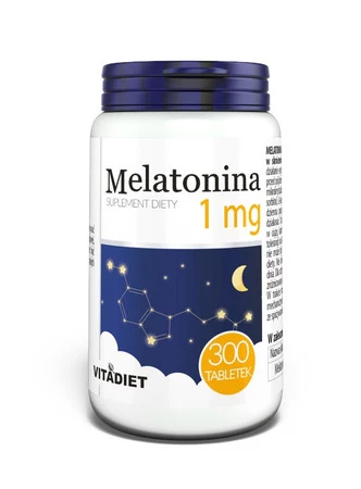 VITADIET Melatonina 1 mg na bezsenność 300 tabl.