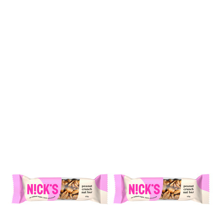 Zestaw: 2x N!CK'S Nicks Nut Bar Peanut Crunch Baton migdałowy bez cukru 40g vegan