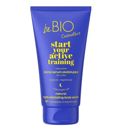 beBIO Start Your Active Training naturalne nocne serum eksfoliujące do ciała 150ml