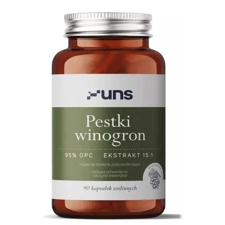 UNS Pestki Winogron 95% OPC Ekstrakt 15:1 - 90 kaps.