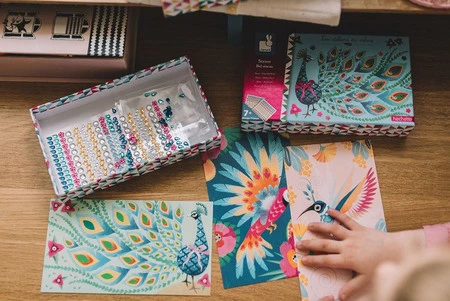 Janod Zestaw artystyczny Czarodziejskie cyrkonie Piękne ptaki 7+