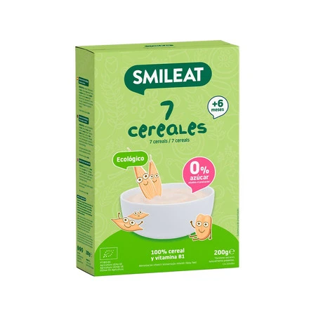 Smileat, BIO Kaszka dla niemowląt 7 zbóż 6m+, 200g