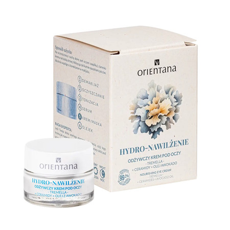 Orientana Hydro Nawilżenie Odżywczy Krem pod oczy Tremella Ceramidy Olej Awokado, 15ml