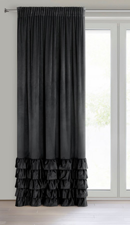 ZASŁONA GOTOWA DANI NA TAŚMIE 140 X 250 CM CZARNY