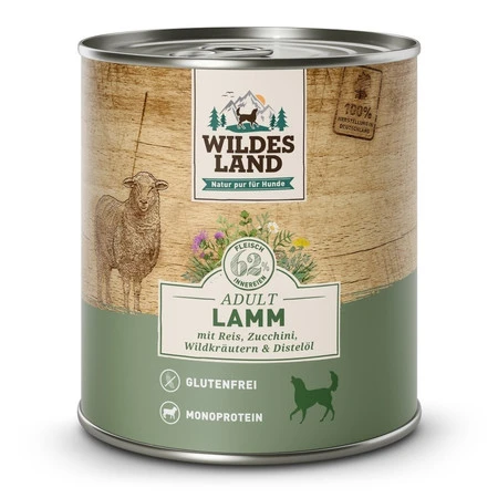 WILDES LAND DOG Classic Lamm - jagnięcina z cukinią, dziką różą i ziołami (800g)