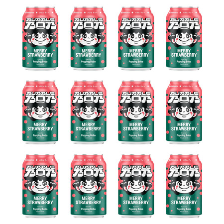 Zestaw 12x Popping Bubble Bob napój 330ml smak truskawka