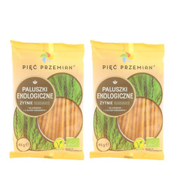 Zestaw: 2x Pięć Przemian − Paluszki żytnie pełnoziarniste Bio − 45 g