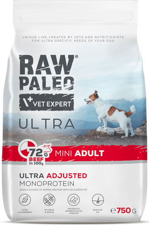 Vet Expert RAW PALEO Mini Adult Ultra Beef 750g