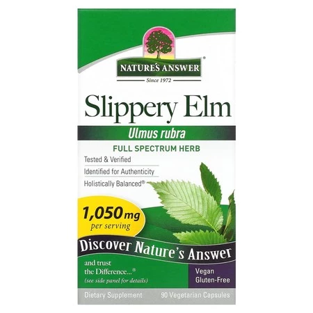 NATURE'S ANSWER Slippery Elm - Wiąz czerwony (90 kaps.)