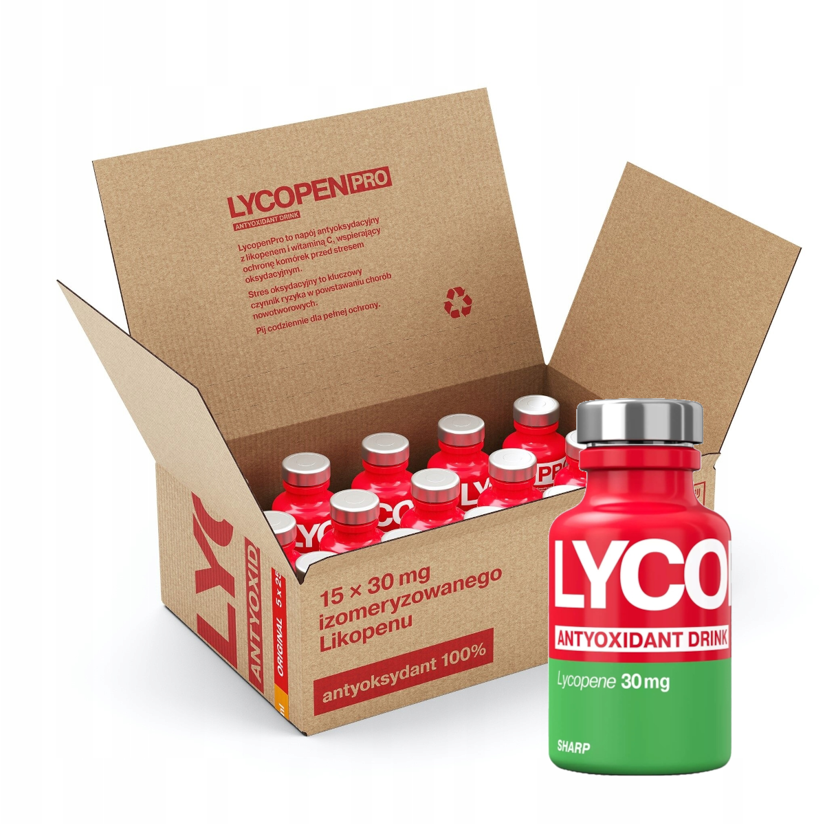 Zestaw 15 x Napój LycopenPro Sharp Antioxydant z Żurawiną 250ml - Nabea.pl