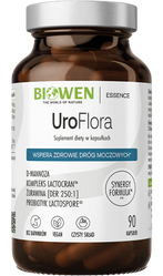 Biowen UroFlora D-Mannoza + Żurawina + Pokrzywa + Probiotyk na wsparcie układu moczowego 90 kaps.