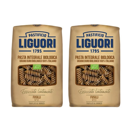 Zestaw 2x Makaron Liguori Integrale Fusilli pełnoziarnisty BIO 500G