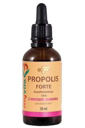  MyVita − Propolis Forte bezalkoholowy 10% z miodem Manuka − 50 ml