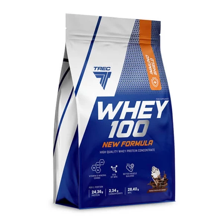 Trec WHEY 100 New Formula Premium Białko 700g smak mocna czekolada