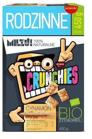 Płatki Crunchies z cynamonem, Milzu! BIO, 450g