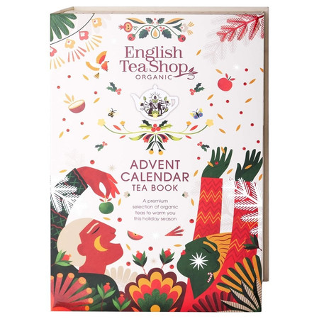 English Tea Shop Tea Book Cream Adevent Calendar - Kalendarz adwentowy 13 smaków - 25 piramidek z ekologicznymi herbatami