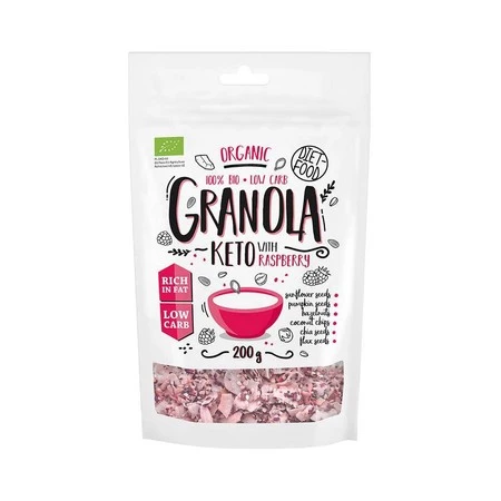 Diet Food − Keto granola z malinami BIO − 200 g