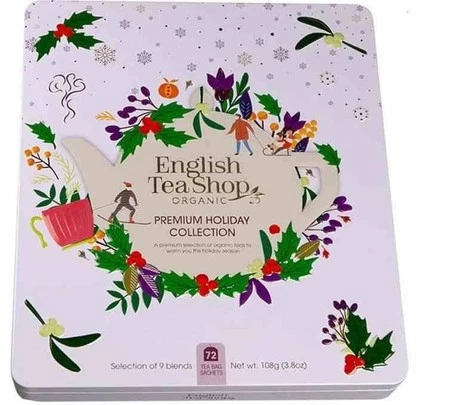 English Tea Shop zestaw herbatek zimowych w białej puszce 72 szt BIO 108 g