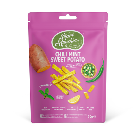 Super Munchies  Chipsy Z Batatów Chili Mięta 30g
