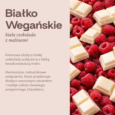 Intenson Wegańskie białko smak biała czekolada i malina 900g