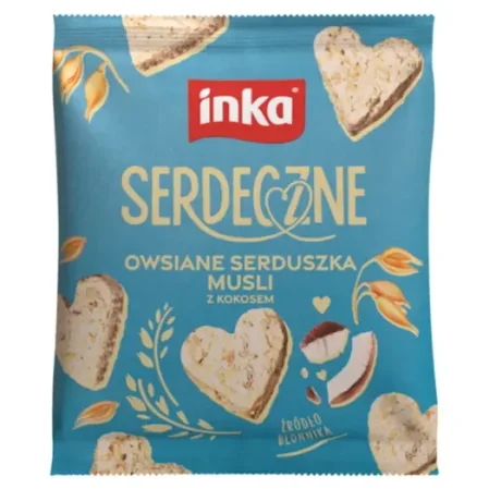 Inka Owsiane serduszka musli z kokosem 50g KRÓTKA DATA 2026-09-22