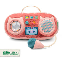 Lilliputiens Przytulanka aktywizująca do zabawy Radio Kotka Jeanne 9m+