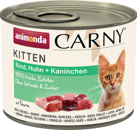ANIMONDA Carny KITTEN Wołowina Kurczak Królik 200g
