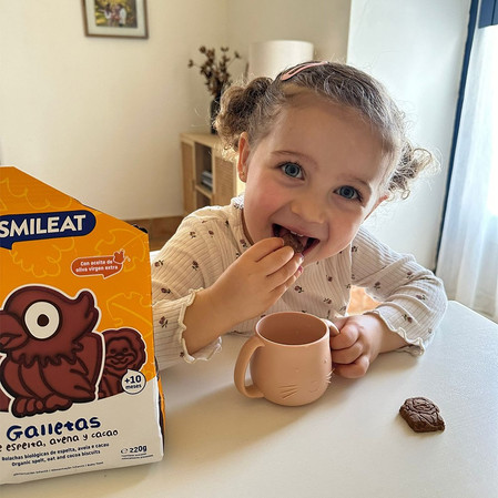 Smileat Bio Herbatniki z orkiszu, kakaowo-jabłkowe 10m+, 220 g