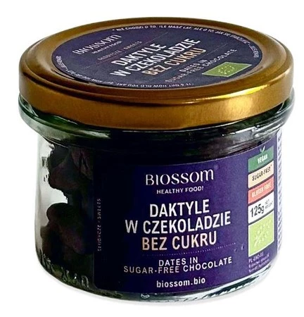 DAKTYLE W CZEKOLADZIE BEZ DODATKU CUKRU BEZGLUTENOWE BIO 125 g - BIOSSOM