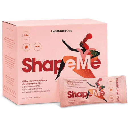 ShapeMe odżywczy koktajl białkowy dla aktywnych kobiet suplement diety Truskawka ze śmietanką 15 saszetek