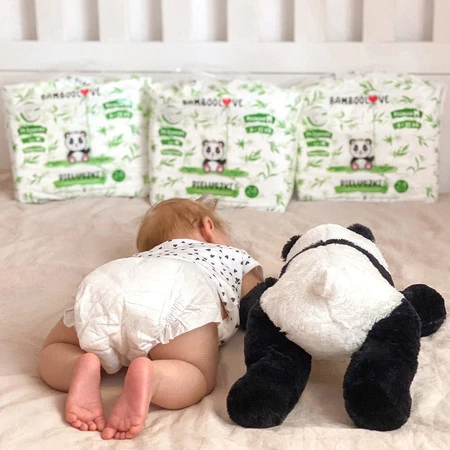 BAMBOOLOVE, Pieluszki jednorazowe bambusowe, rozmiar L (9-14 kg), 21 szt.