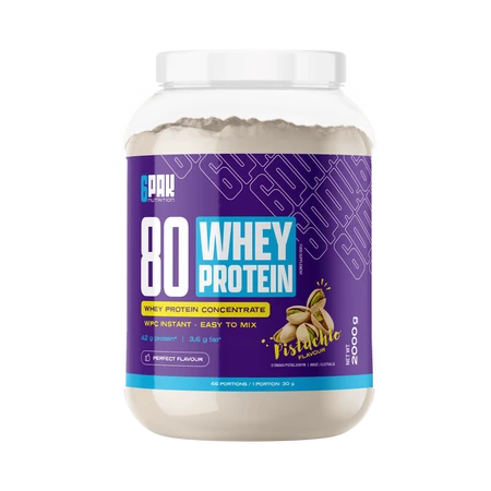 6PAK 80 WHEY PROTEIN odżywka białkowa koncentrat 2000g smak pistacja