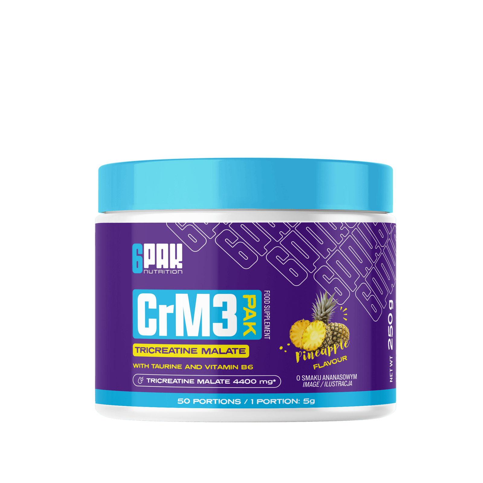 6PAK CrM3 PAK Kreatyna Jabłczan 250g smak ananas - Nabea.pl