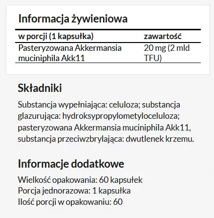 GutHabits Akkermansia Muciniphila nowoczesne wsparcie mikrobioty jelitowej 60 kaps.