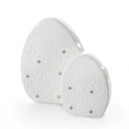 Ozdoba Wielkanocna, Jajko ceramiczne, kolor biały, rozmiar 11 x 4 x 15 cm