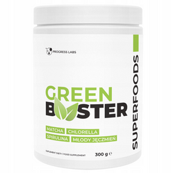 Progress Labs GREEN BOOSTER Matcha Chlorella Spirulina Młody Jęczmień Oczyszczanie 300 g