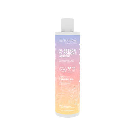 Alphanova Kids Bio, Żel 3 w 1 do ciała i włosów, Brzoskwinia, 250 ml