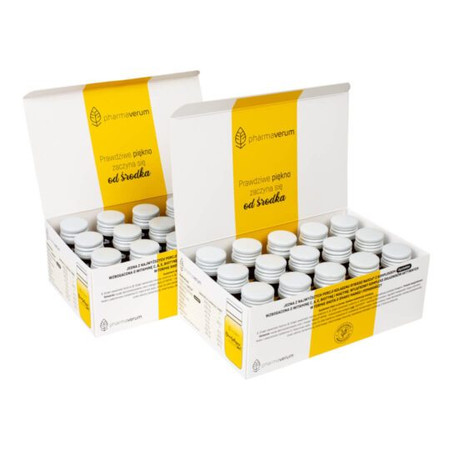 Zestaw 2x Pharmaverum Beautyllagen® shot Kolagen i Witaminy dla Zdrowej Skóry i Stawów 30 szt x 30 ml