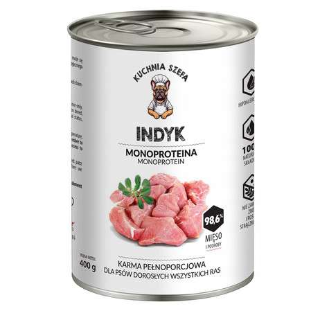 Kuchnia Szefa Indyk - karma mokra dla psa - 400g
