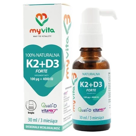 MyVita Witamina K2 100mcg + D3 4000 IU FORTE - KROPLE 30ml