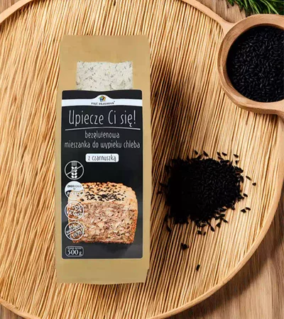 Zestaw: 5x Pięć Przemian - Bezglutenowa mieszanka do wypieku chleba z czarnuszką - 500 g
