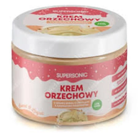 SUPERSONIC Krem orzechowy crunchy smak biała czekolada z kawałkami orzeszków (low-carb) 250g