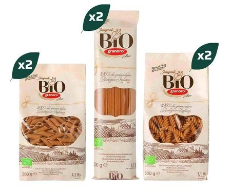 Zestaw Granoro Makaron pełnoziarnisty BIO 6x 500g