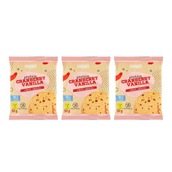 Zestaw: 3x Ciasteczko proteinowe Żurawina i wanilia 50 g