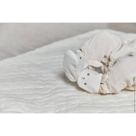 Kaloo Zestaw prezentowy 3 w 1 Królik (komforter + gryzak + buciki) kremowy kolekcja Lapinoo